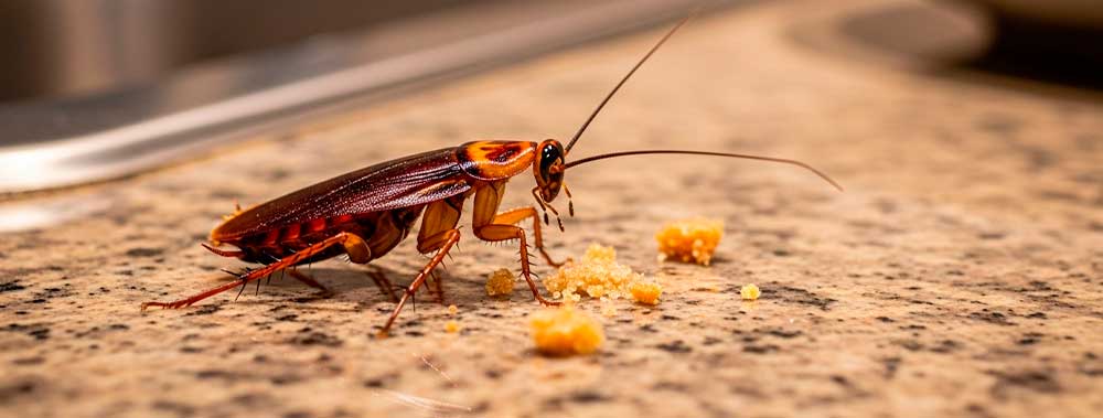 Cockroach in a kitchen